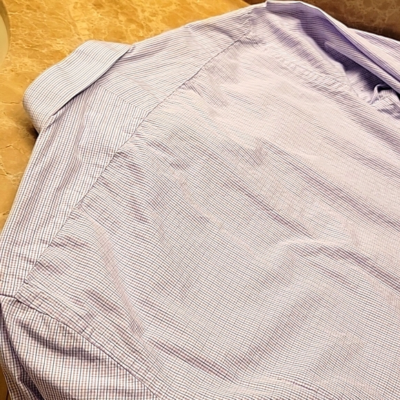 CHARLES TYRWHITT Extra Slim Fit Micro Plaid Long-sleeved Button-down Shirt,17/35 - Picture 9 of 13